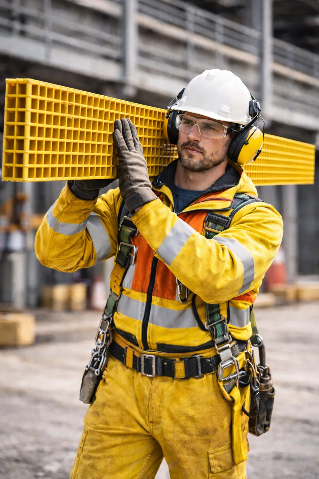 Profissional em operação industrial
