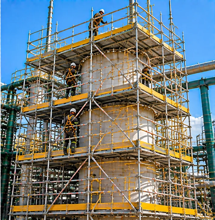 Andaime para montagem industrial