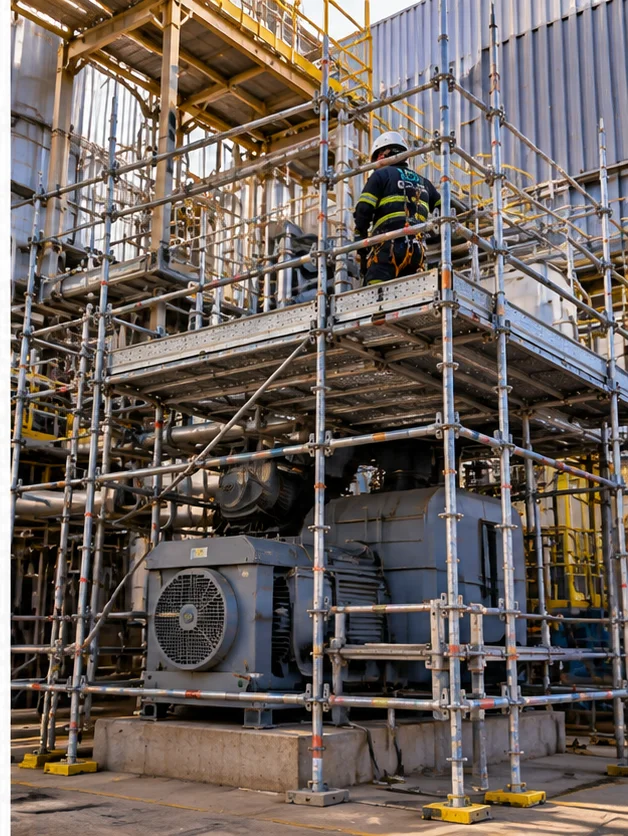 Andaimes para acesso a equipamentos industriais