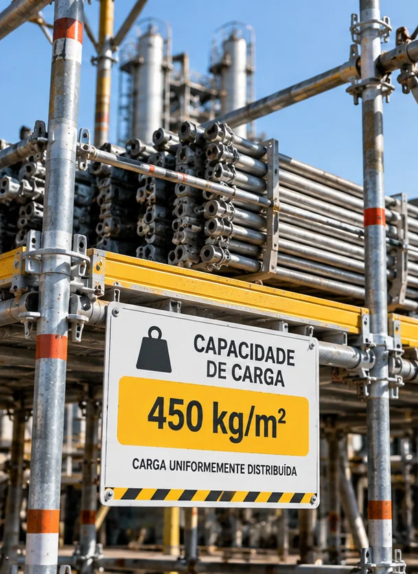 Capacidade de carga de andaimes industriais