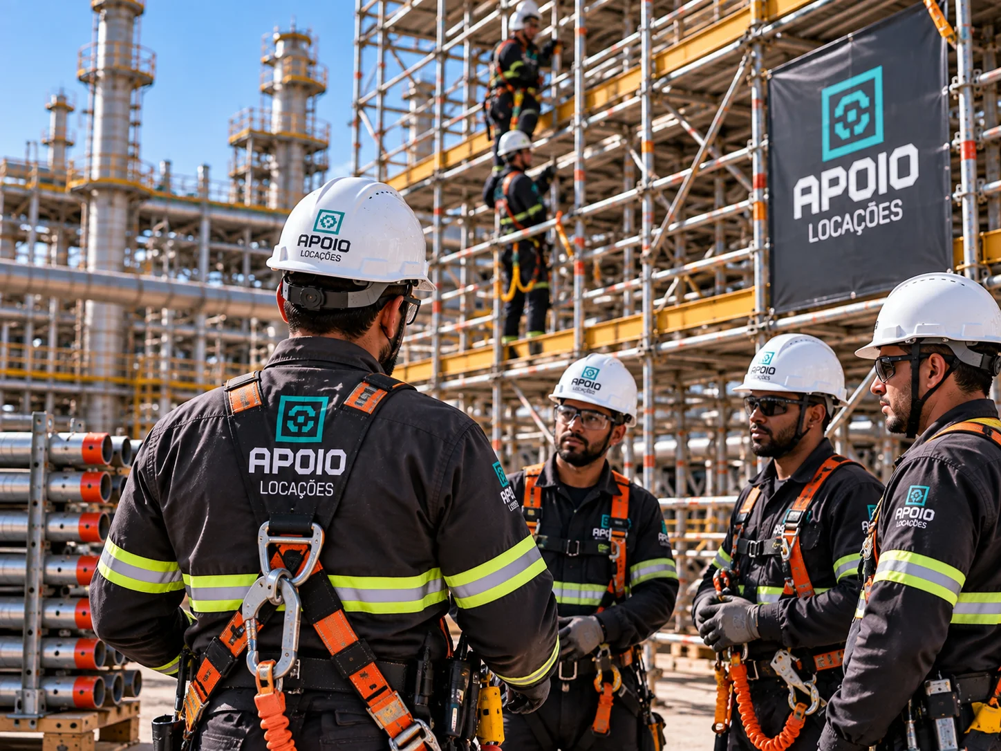 Empresa de andaimes com equipe treinada