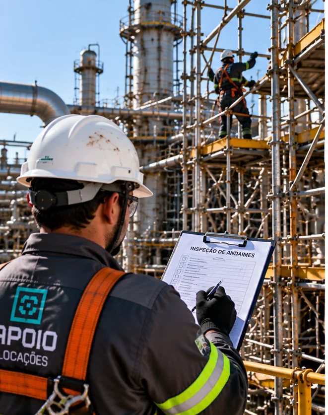 Inspeção de andaimes industriais