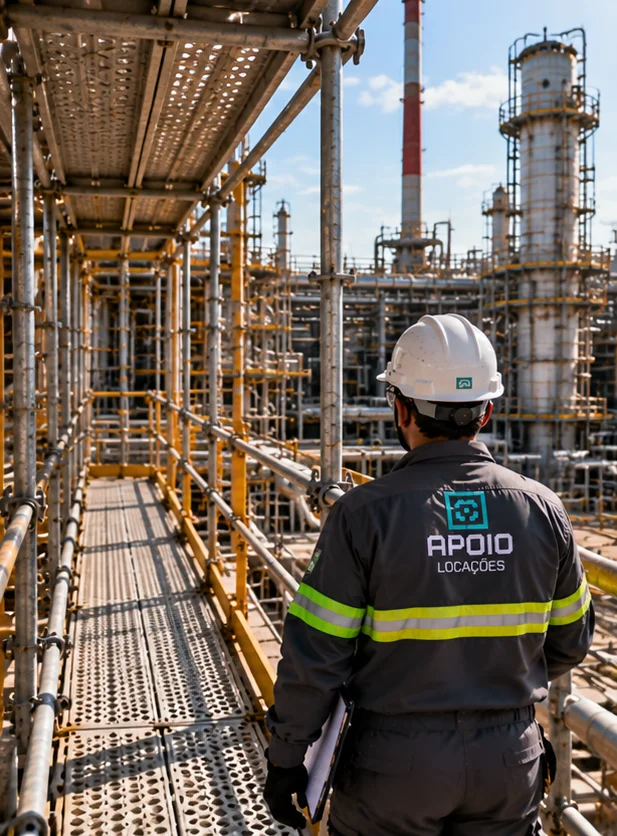 Inspeção de andaimes industriais