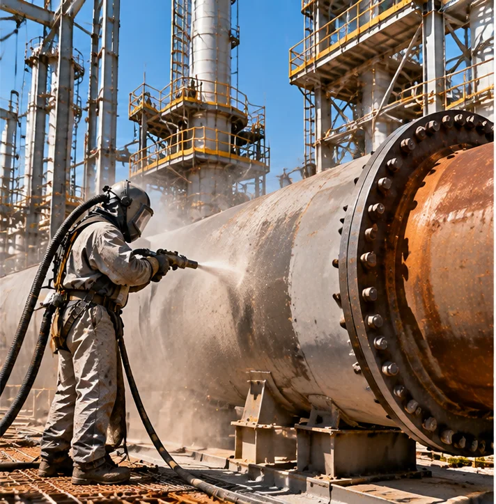 Jateamento abrasivo industrial