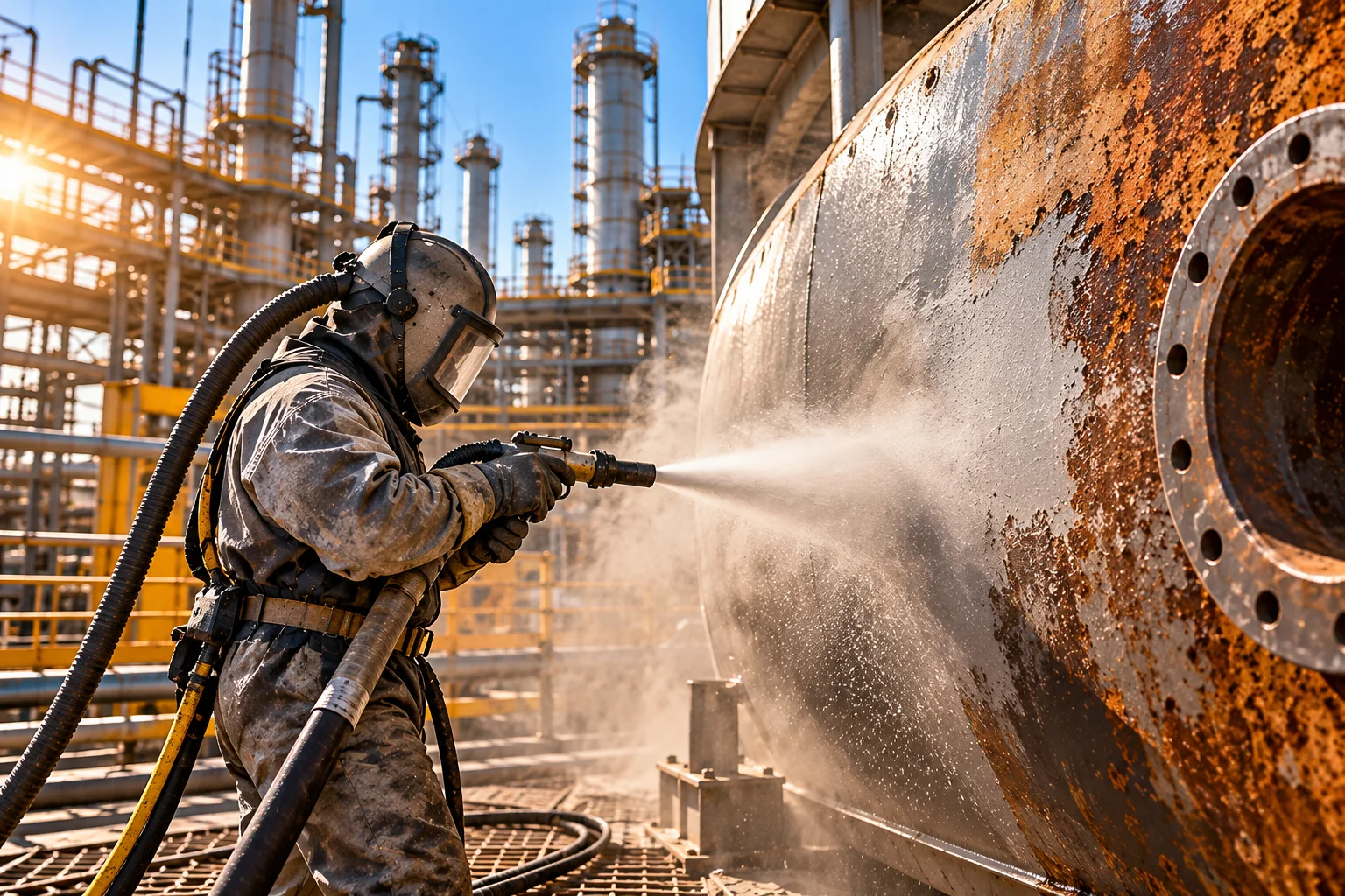 Jateamento abrasivo industrial