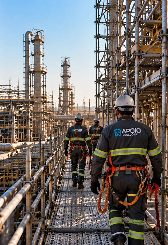 Locação de andaimes industriais com equipe