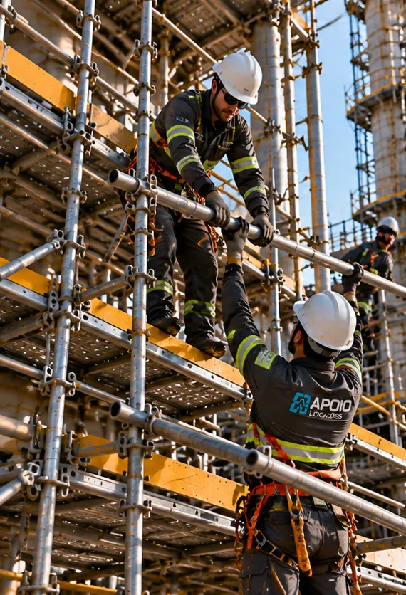 Locação de andaimes industriais com equipe