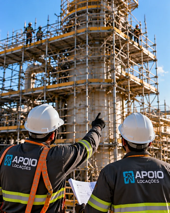 Locação de andaimes industriais com equipe