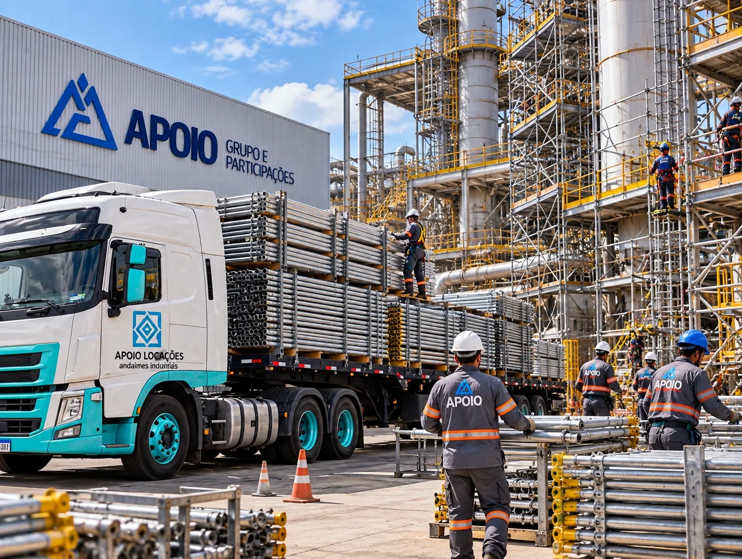 Locação de andaimes industriais com equipe