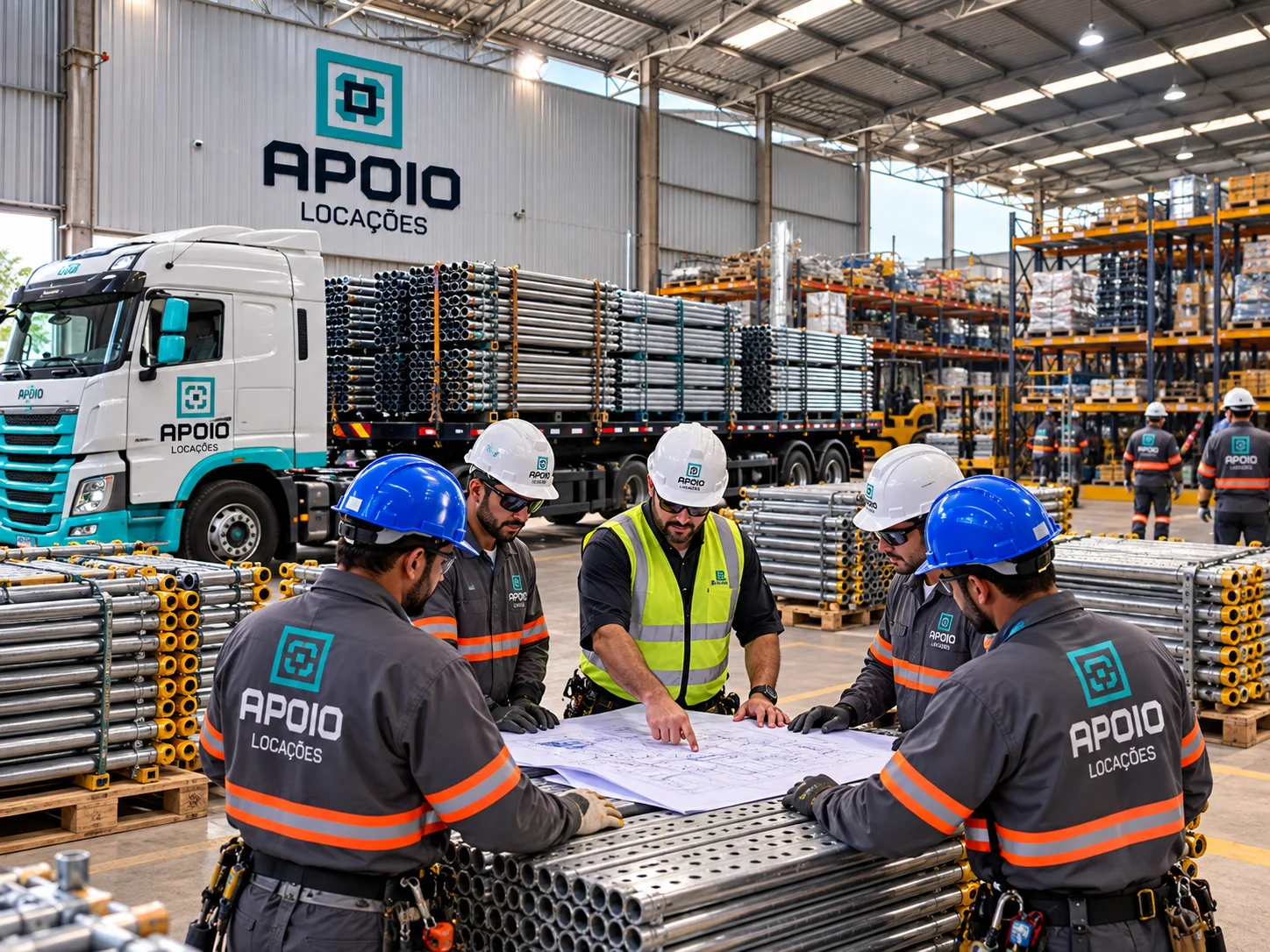 Locação de andaimes industriais com equipe técnica