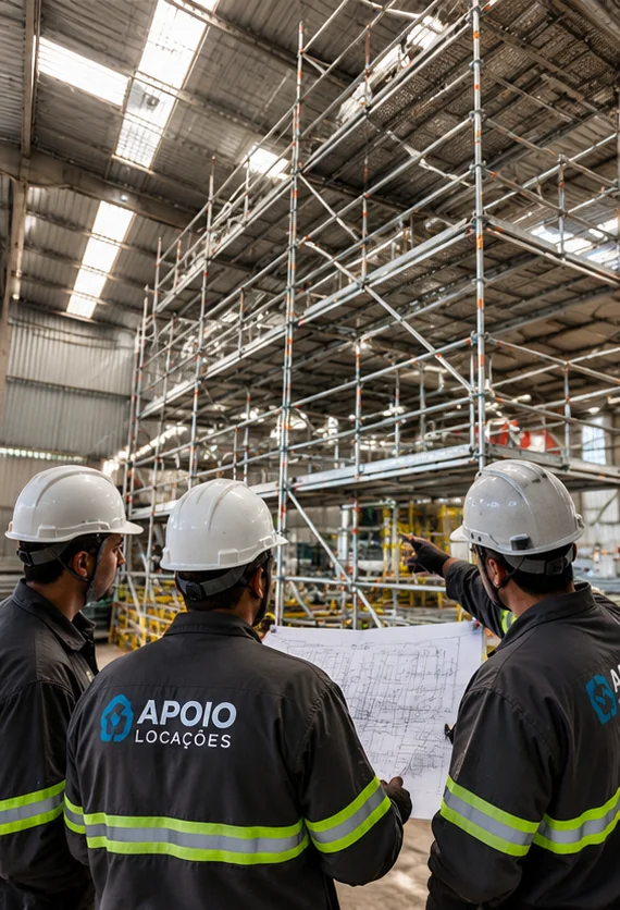 Locação de andaimes industriais com equipe técnica
