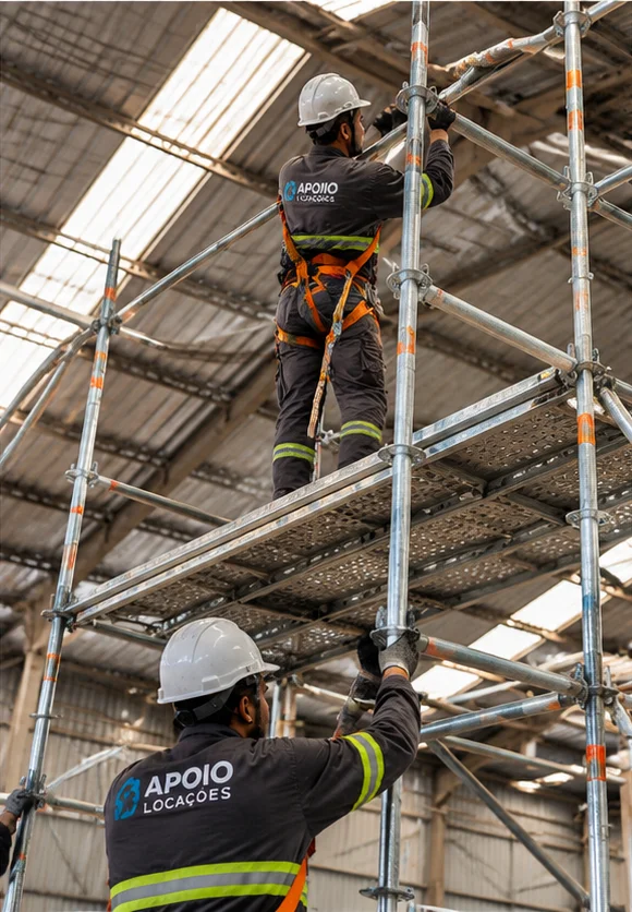 Locação de andaimes industriais com equipe técnica