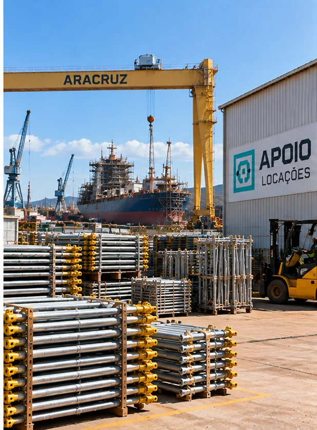 Locação de andaimes para estaleiros em Aracruz