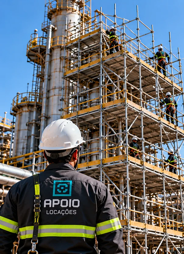 Locação de andaimes para manutenção industrial