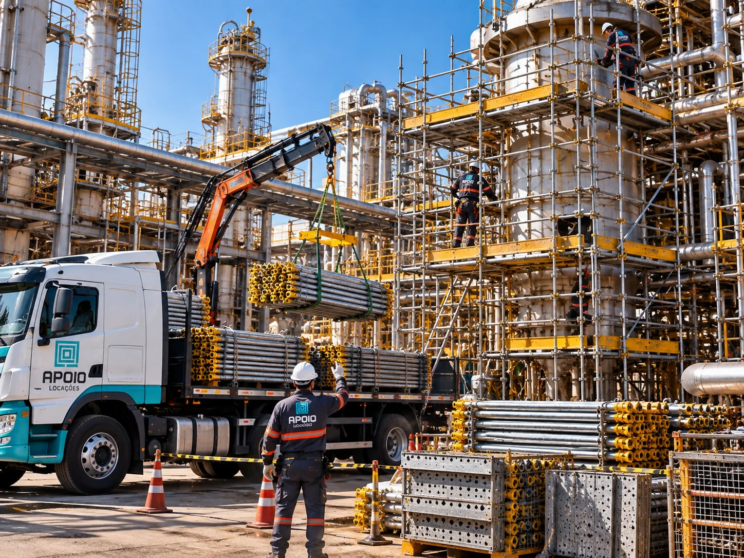 Locação de andaimes para manutenção industrial