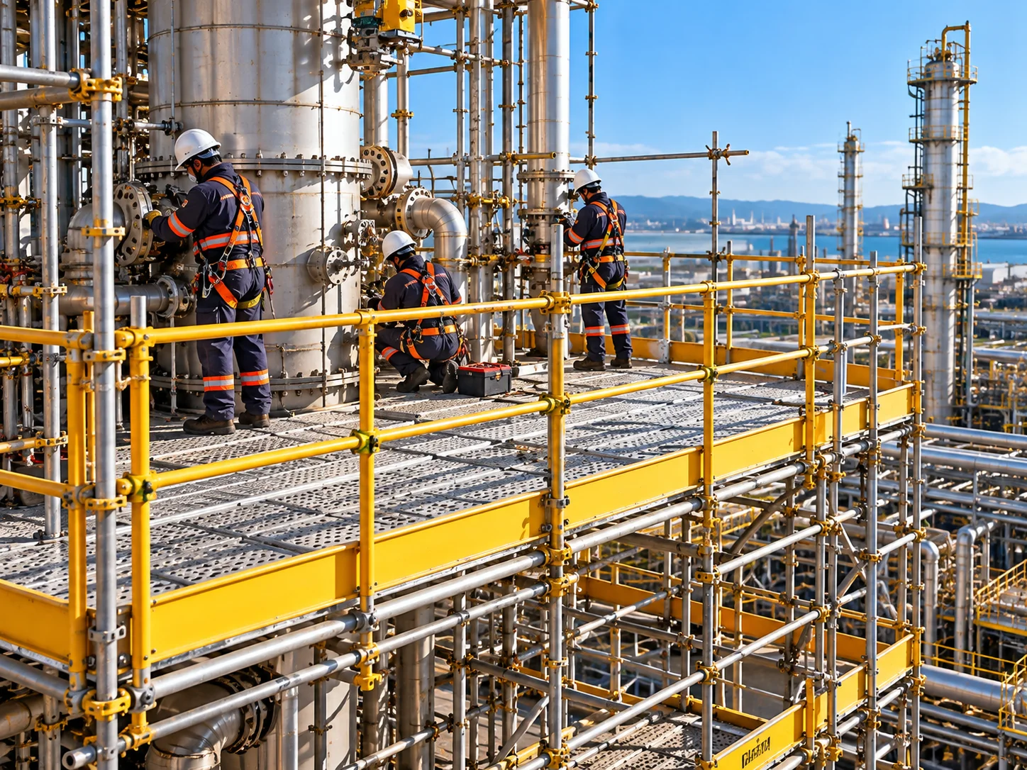 Locação de plataformas de trabalho em andaimes