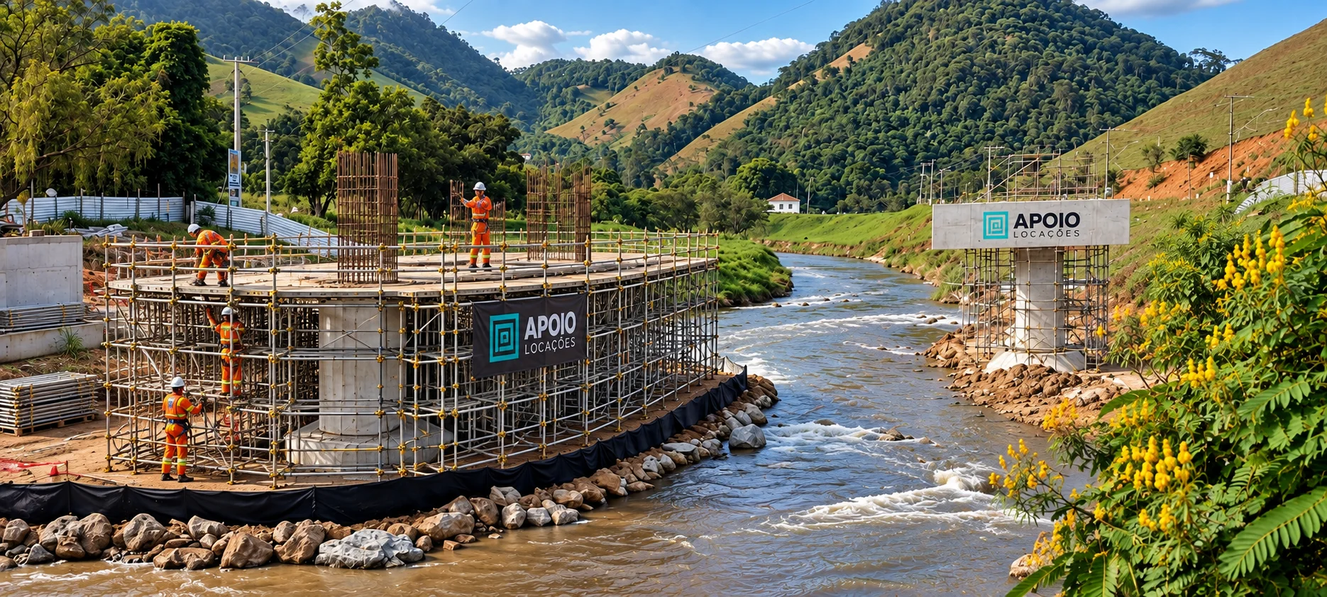 Montagem de andaimes em Vitória