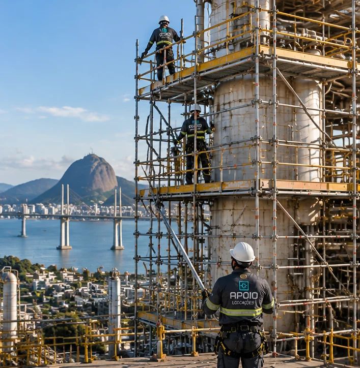 Montagem de andaimes em Vitória