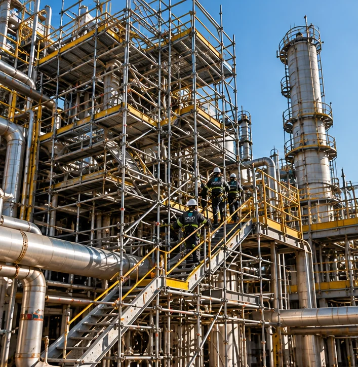 Montagem de andaimes industriais