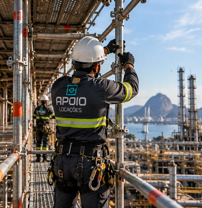 Montagem de andaimes para paradas industriais