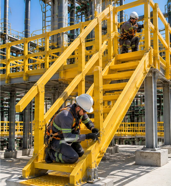 Montagem de estruturas industriais em PRFV