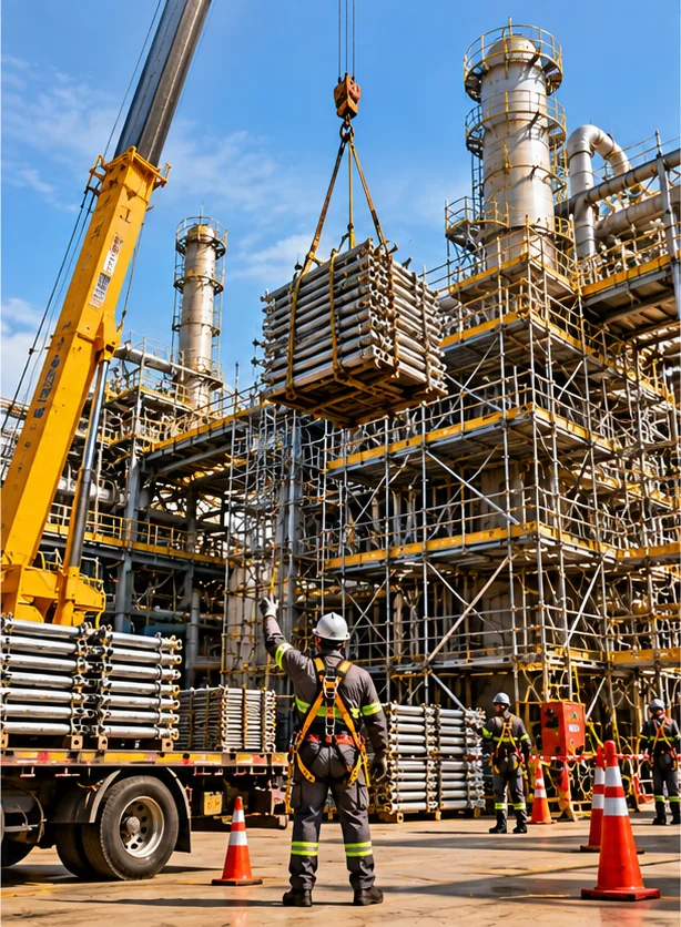 Montagem e desmontagem de andaimes em paradas industriais