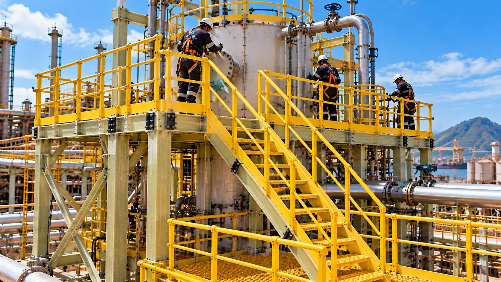 Plataforma em PRFV industrial