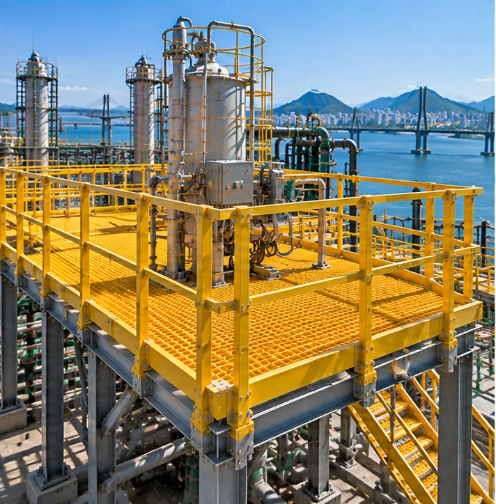 Plataforma em PRFV industrial