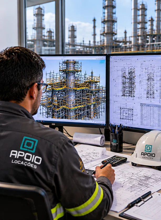 Projeto de andaimes industriais com ART